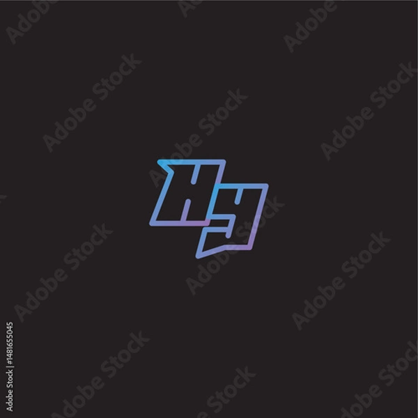 Obraz dinamyc line gaming concept monogram logo design letter amazing esport style HY