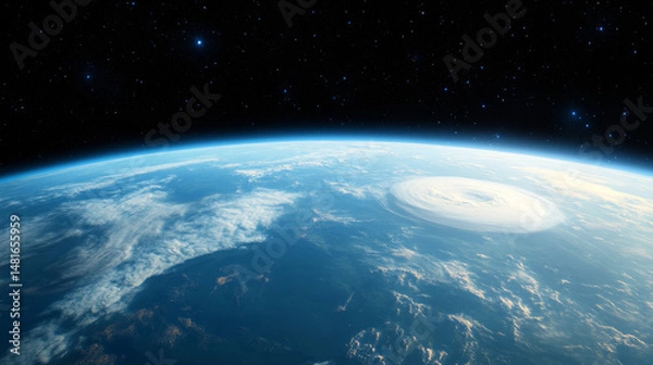 Obraz Earth from space showing a massive hurricane in the ocean  