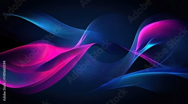 Fototapeta Abstract glowing waves of vibrant color (2)
