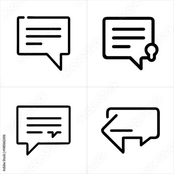 Obraz Quote Marks Direct Message or Quote icon set