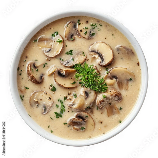 Obraz creamy mushroom soup smooth presentation  