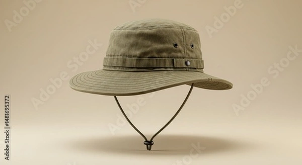 Obraz Classic Khaki Boonie Hat for Outdoor Adventures and Exploration Apparel