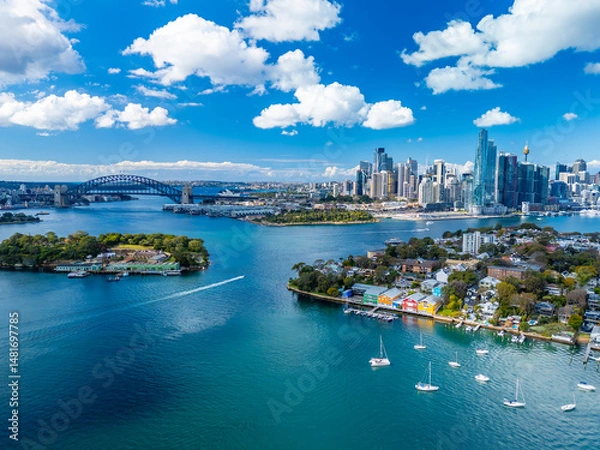Fototapeta Aerial view of Sydney in Australia in daytime
