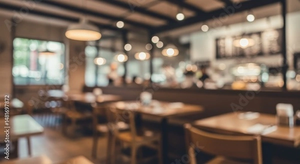Obraz Blurred Restaurant Interior Abstract Background Photo