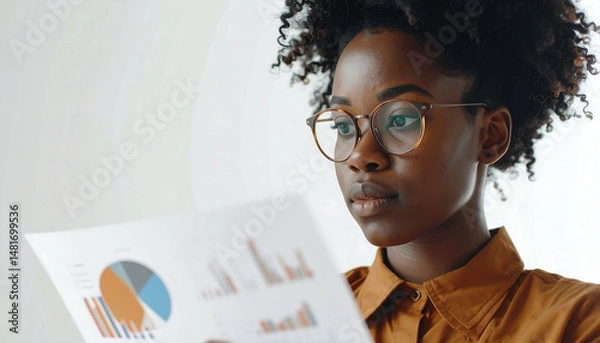 Fototapeta Analyzing Business Charts: Data Insights for Growth Strategy