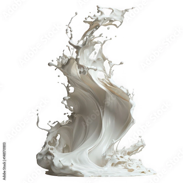 Obraz dynamic creamy white substance in air  