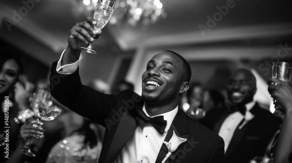Fototapeta Cheers to a Celebration! A Toast to Joyful Moments