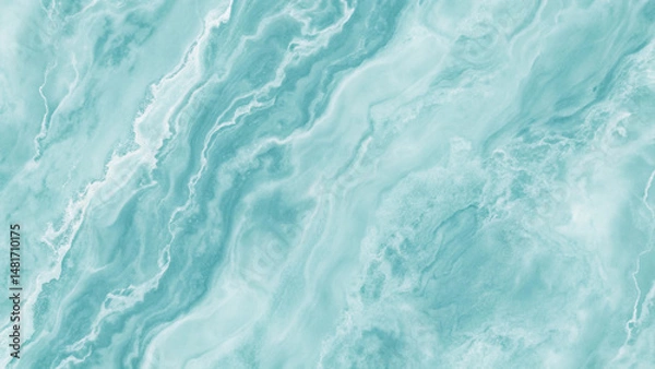 Fototapeta Serene Aqua Marble Texture Elegant Swirls of Cool Teal and White Perfect for Design Projects