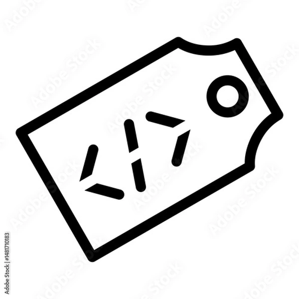 Fototapeta SEO and Web Optimization. SEO Tag vector icon illustration 