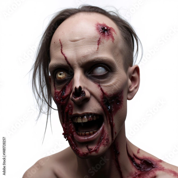 Obraz A man with a gruesome injury to his face.