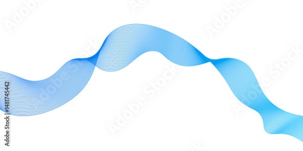 Obraz Abstract vector background with blue wavy lines,Abstract vector blue wave lines on white background,blending line background. colorful wave lines. blue lines background.