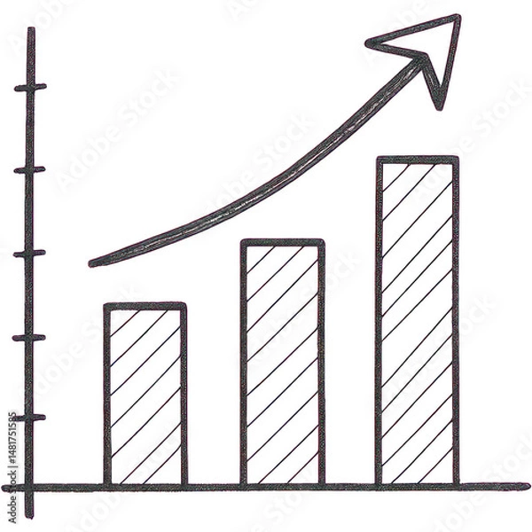 Fototapeta A growth chart illustrating increasing trends in business performance metrics.