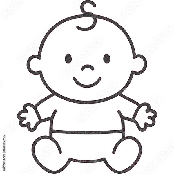 Fototapeta A cheerful baby character, perfect for festive occasions and joyful celebrations.
