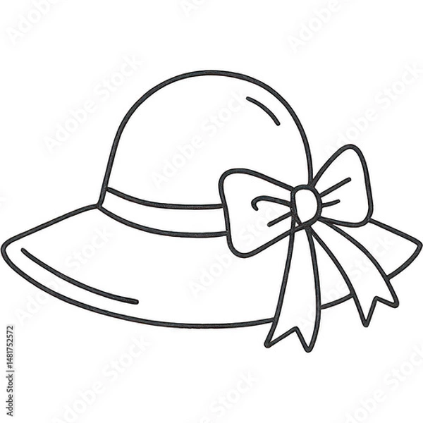 Fototapeta A stylish sun hat featuring a bow, perfect for summer outings and beach days.