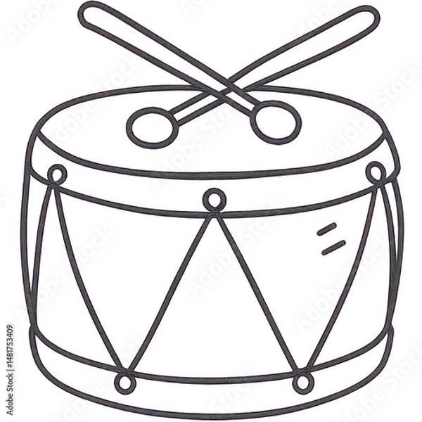 Fototapeta A traditional drum, often used in celebrations, symbolizing rhythm and festive spirit.