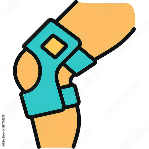 Fototapeta A knee brace designed for support and recovery, ideal for athletes and active individuals.