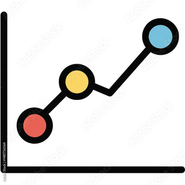 Fototapeta A colorful line graph illustrating data trends and analysis for effective decisionmaking.