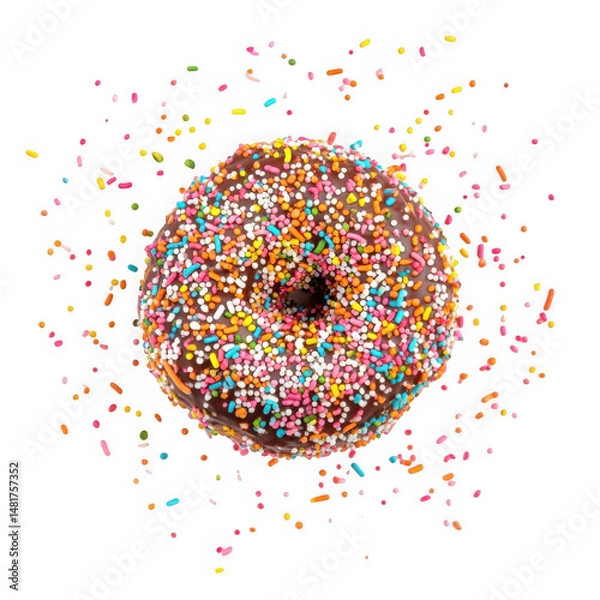 Obraz decorative chocolate donut with icing  