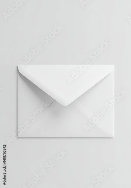 Fototapeta 3D Illustration White Envelope on White Background