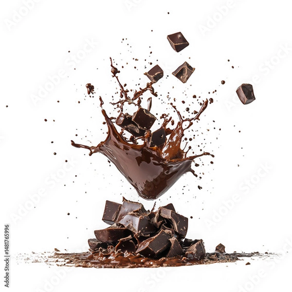 Obraz dynamic splash of chocolate liquid  