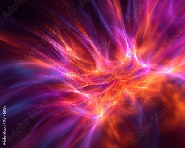 Fototapeta Bright abstract background with dynamic energy patterns and vibrant tones.