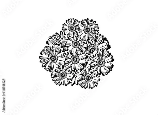Fototapeta round lace ornament on a white background 