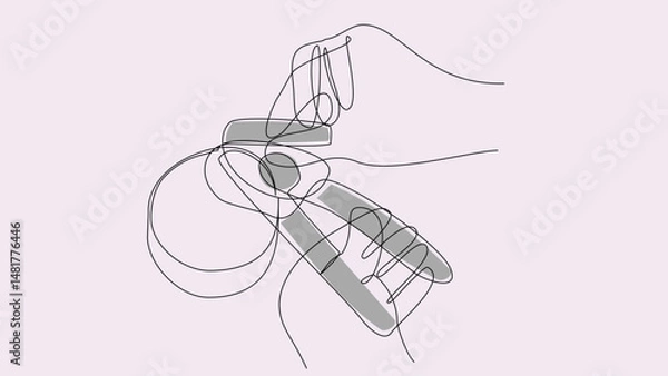 Fototapeta Twist & Open: Vector Art of Can Opener in One Stroke