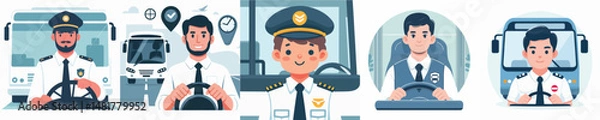 Obraz Vector of a bus driver