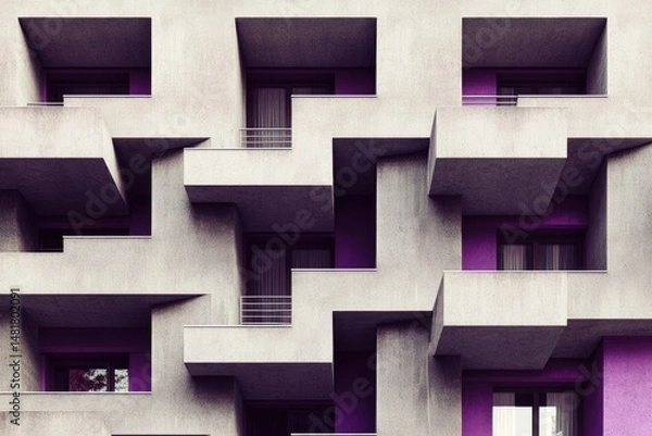 Fototapeta Abstract apartment building facade