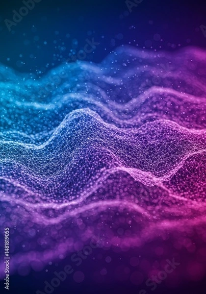 Fototapeta Abstract Background 3D Render Digital Wave