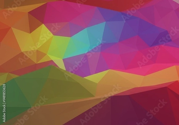 Obraz Abstract Background Colorful Geometric Polygon Triangle Prism