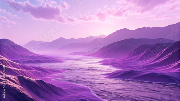 Fototapeta sunset in mountains