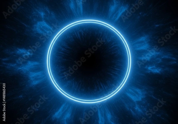 Obraz Abstract Background Glowing Blue Circle Light
