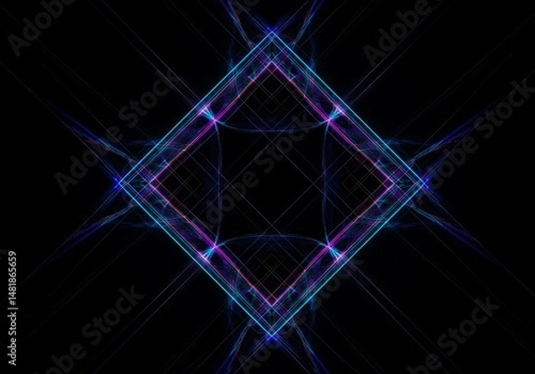 Fototapeta Abstract Background Glowing Neon Geometric Lines