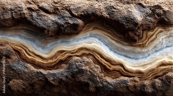 Obraz Natural edge marble sheet in beige with organic swirls, displaying earthy textures in HD