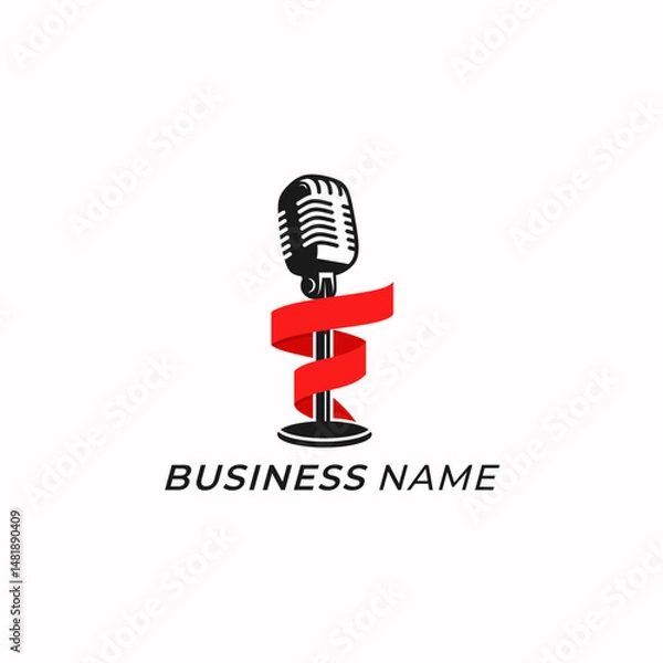 Obraz design logo creative microphone podcast