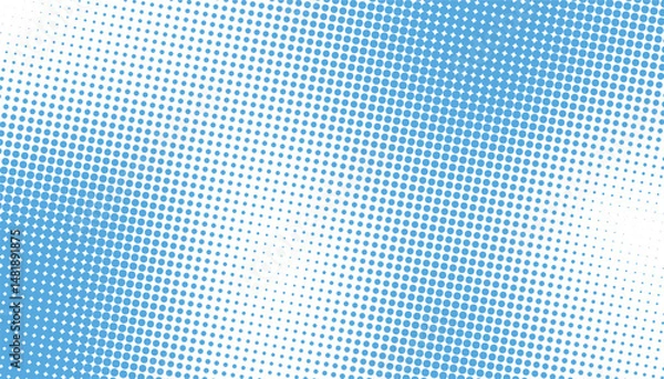 Fototapeta Digital blue dotted background with gradient effect. dotted background. monochrome halftone pattern. circles, dots
