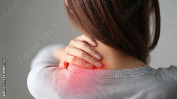 Obraz 肩が痛くて手でおさえている女性