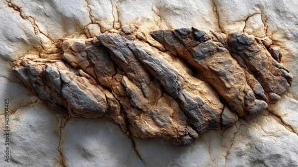 Obraz Old tree bark, a brown wood texture with a rough, natural pattern on the tree trunk
