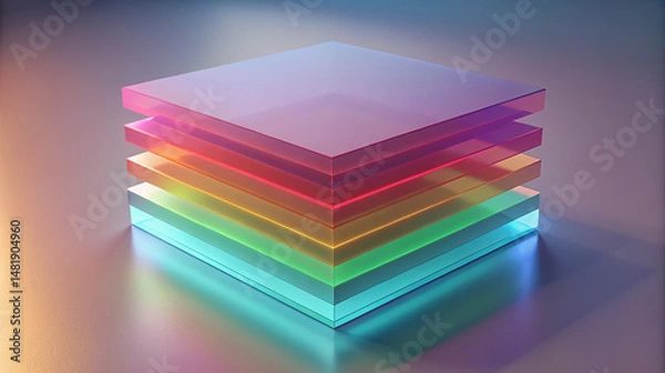 Fototapeta gradient multilayer glass transparent abstract 3d background