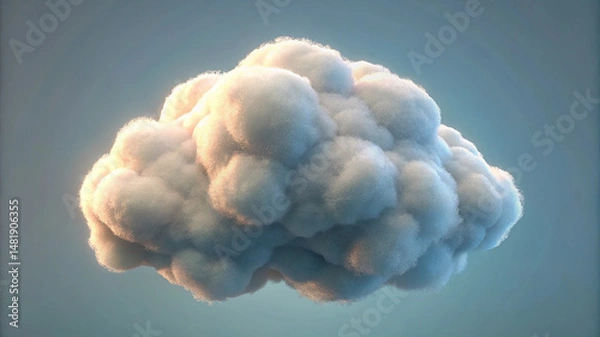 Fototapeta soft cloud abstract isolated shape 3d rendering sky concept