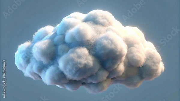 Fototapeta fluffy soft cloud 3d abstract design isolated background shape