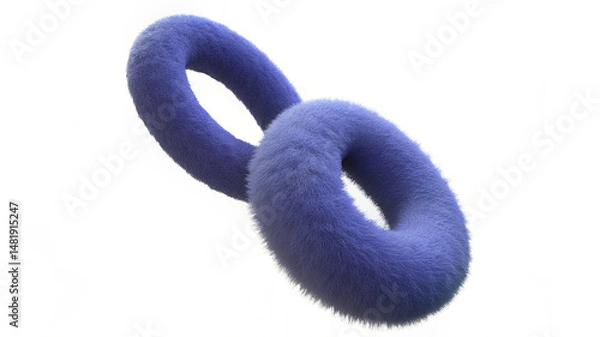 Fototapeta plush chain soft abstract shape 3d render isolated on white