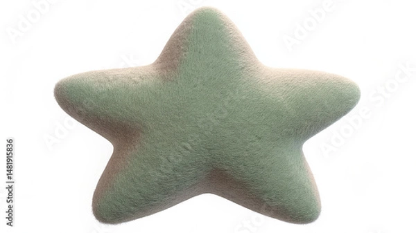Fototapeta plush star shape festive abstract 3d render on white background