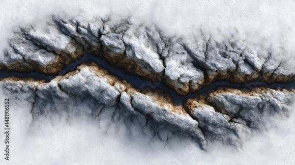 Obraz A cold wave reflects in the close-up of a man's eye, mirroring the power of a winter waterfall near his face
