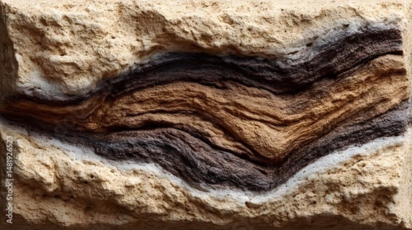 Obraz Natural marble sheet in beige with organic swirls, highlighting natural imperfections and patterns