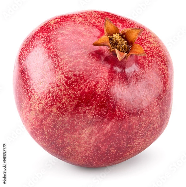 Obraz single pomegranate isolated on a white background. clipping path