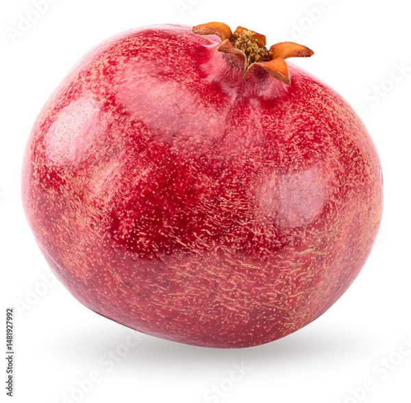 Obraz single pomegranate isolated on a white background. clipping path