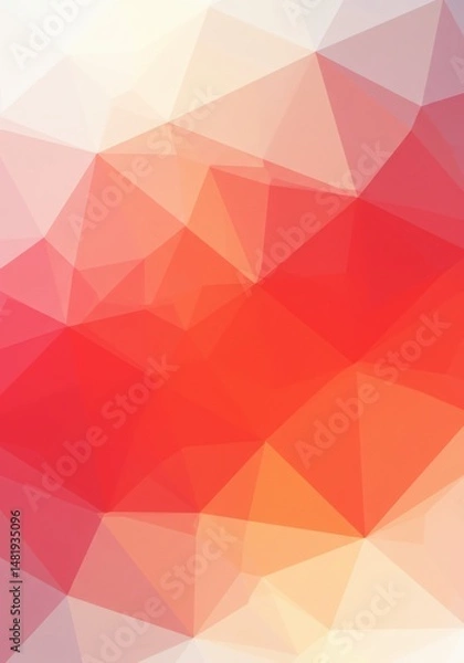 Obraz Abstract Polygon Background with Red and White Triangles