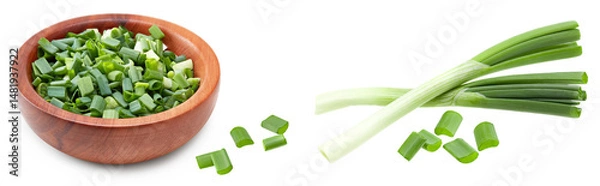 Fototapeta zest of onion in wooden bowl isolated on white background. clipping path